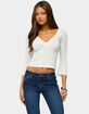 EDIKTED Mar V-Neck Quarter Sleeve Top image number 1