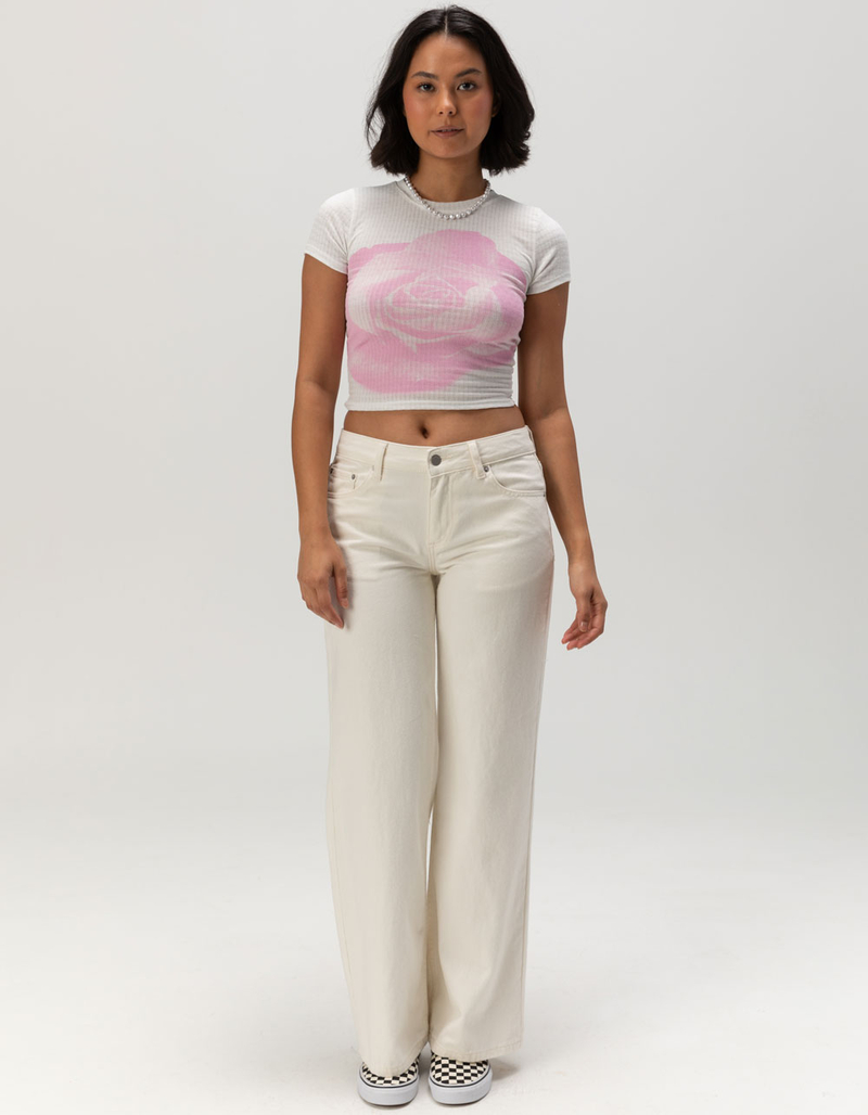 RSQ Womens Exploded Rose Baby Tee image number 1