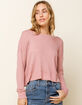 WEST OF MELROSE Options Open Back Womens Mauve Thermal Top image number 2