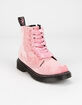 DR. MARTENS Junior 1460 Pascal Velvet Girls Pink Boots image number 1