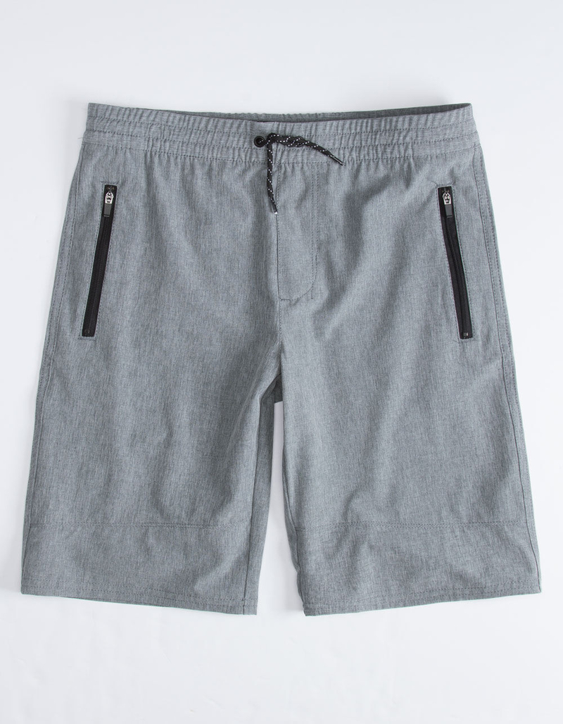 NITROUS BLACK On Top Heather Gray Boys Jogger Shorts image number 0