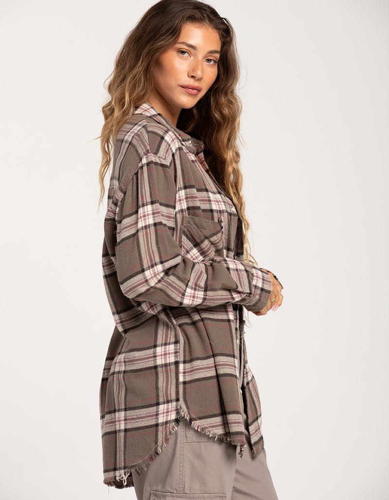 RSQ Womens Raw Edge Vintage Flannel image number 1