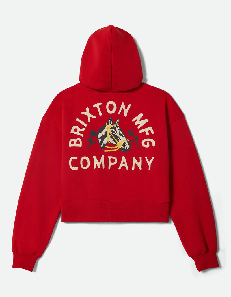BRIXTON Trophy Horse Womens Cropped Zip-Up Hoodie image number 3