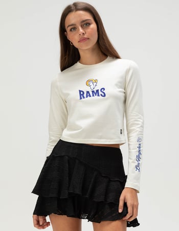 THE WILD COLLECTIVE Los Angeles Rams Womens Long Sleeve Baby Tee Primary Image