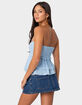 EDIKTED Linen Look Strapless Peplum Top image number 4