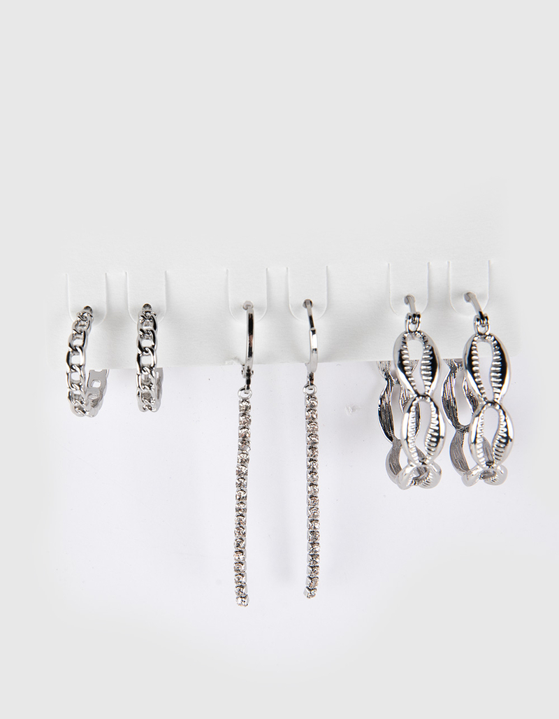FULL TILT 3 Piece Puka Shell Earring Set image number 0
