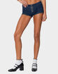 EDIKTED Zipped Up Denim Micro Shorts image number 1