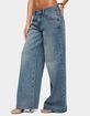 EDIKTED Rhinestone Low Rise Wide Leg Jeans image number 2