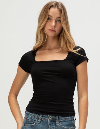 BOZZOLO Womens Square Neck Tee Primary Image