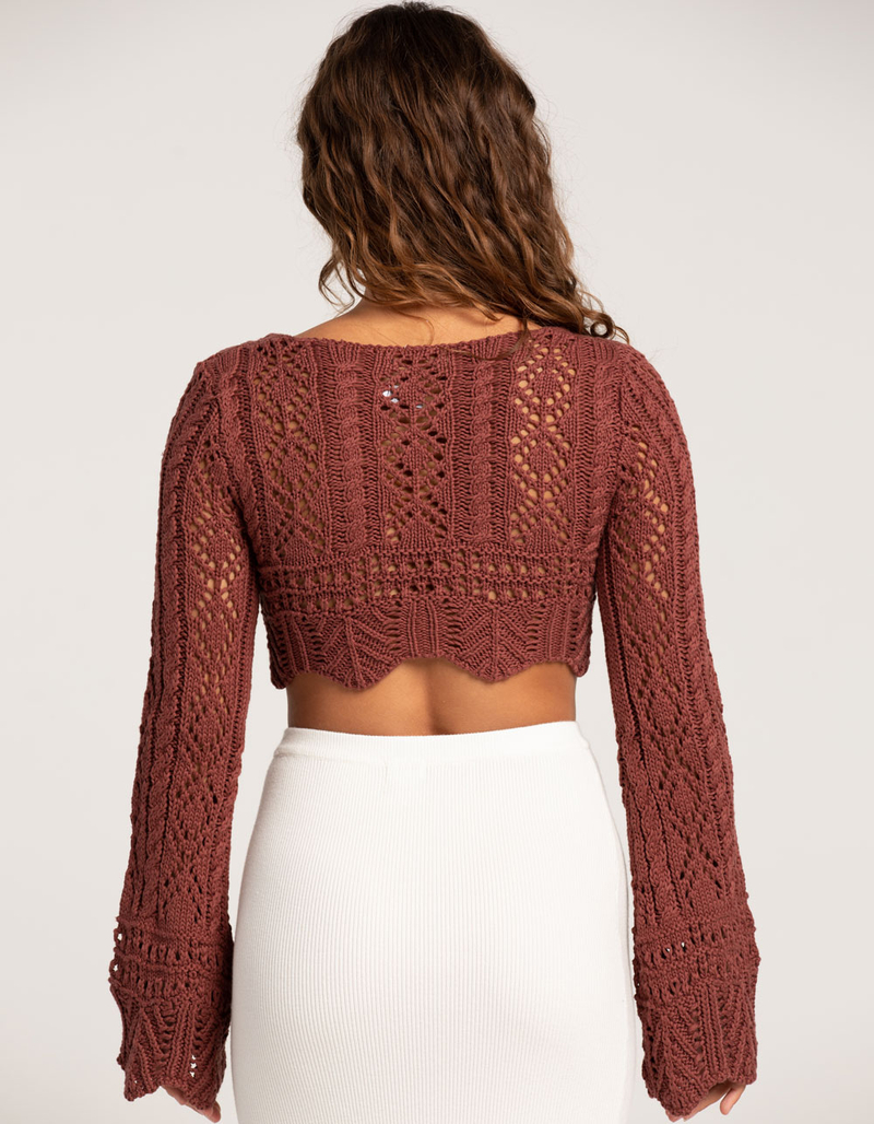 WEST OF MELROSE Womens Crochet Sweater image number 2
