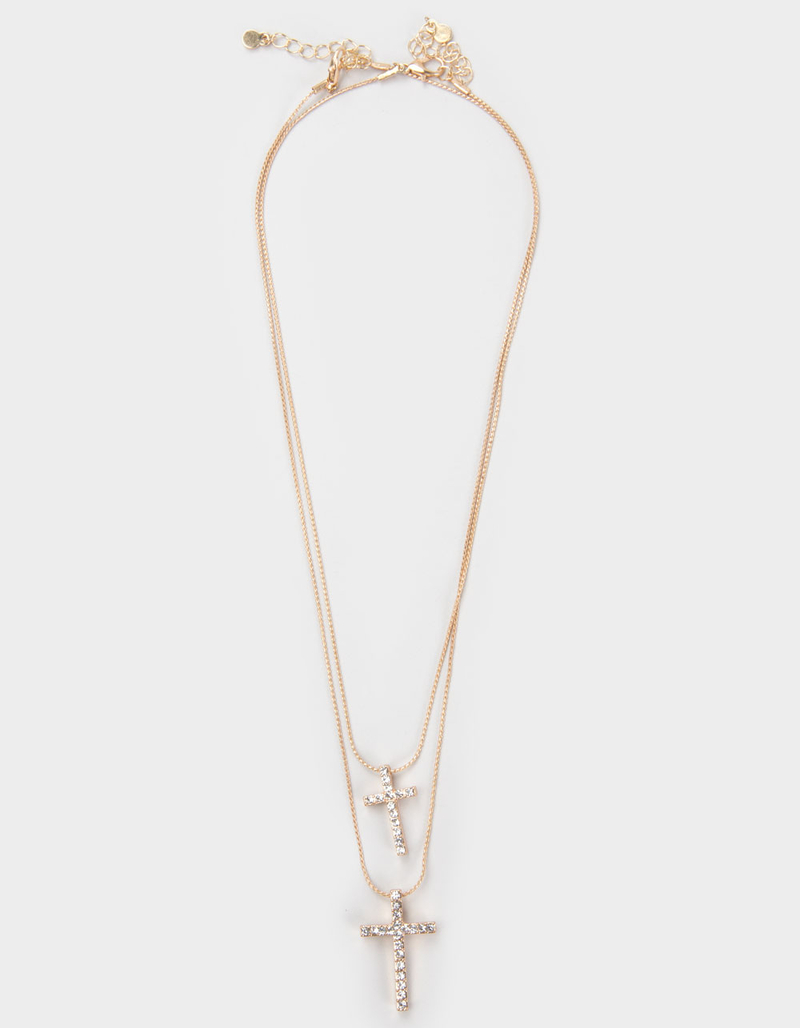 FULL TILT Layered Cross Chain Necklace image number 0