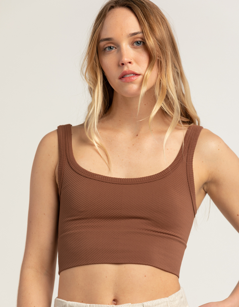TILLYS Seamless Chevron Ribbed Womens Crop Bralette image number 0