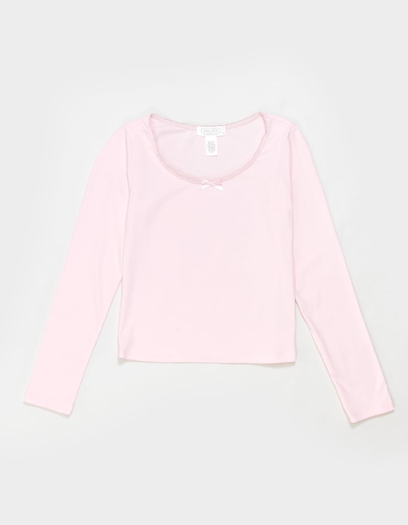 FULL TILT Bow Trim Girls Long Sleeve Tee image number 0