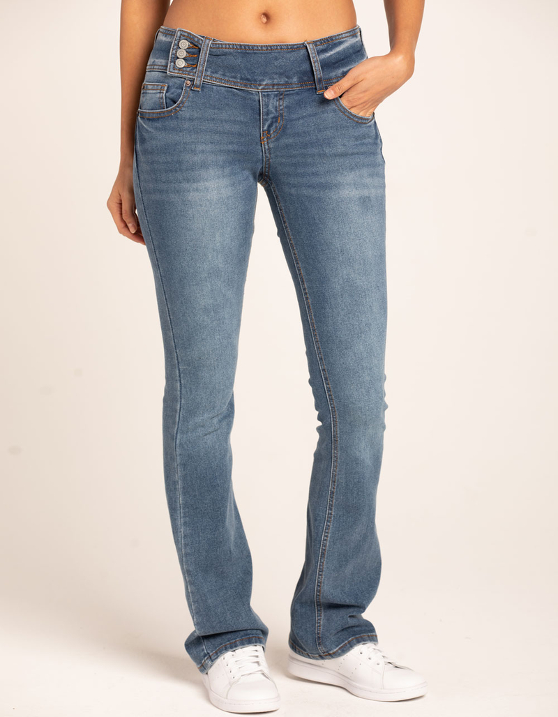 VANILLA STAR Extended Tab Flare Womens Jeans image number 1