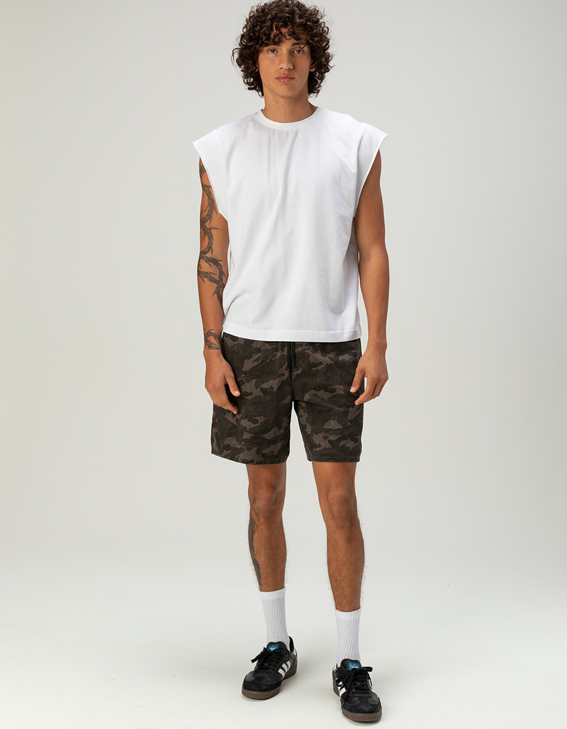 RSQ Mens Washed Cropped Muscle Tee image number 2