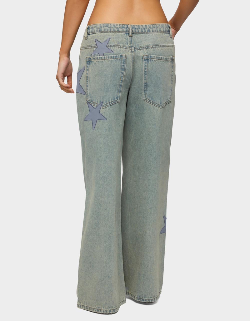 EDIKTED Trish Stars Low Rise Baggy Jeans image number 2