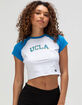 HYPE AND VICE UCLA Womens Crop Raglan Tee image number 1