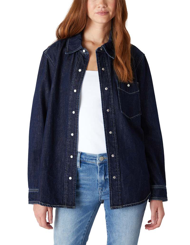 BLANK NYC Shot Caller Womens Shirt BLUE/NAVY Tillys