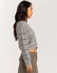 RSQ Womens Open Stitch Cropped Sweater image number 3