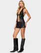 EDIKTED Reese Studded Faux Leather Micro Shorts image number 4