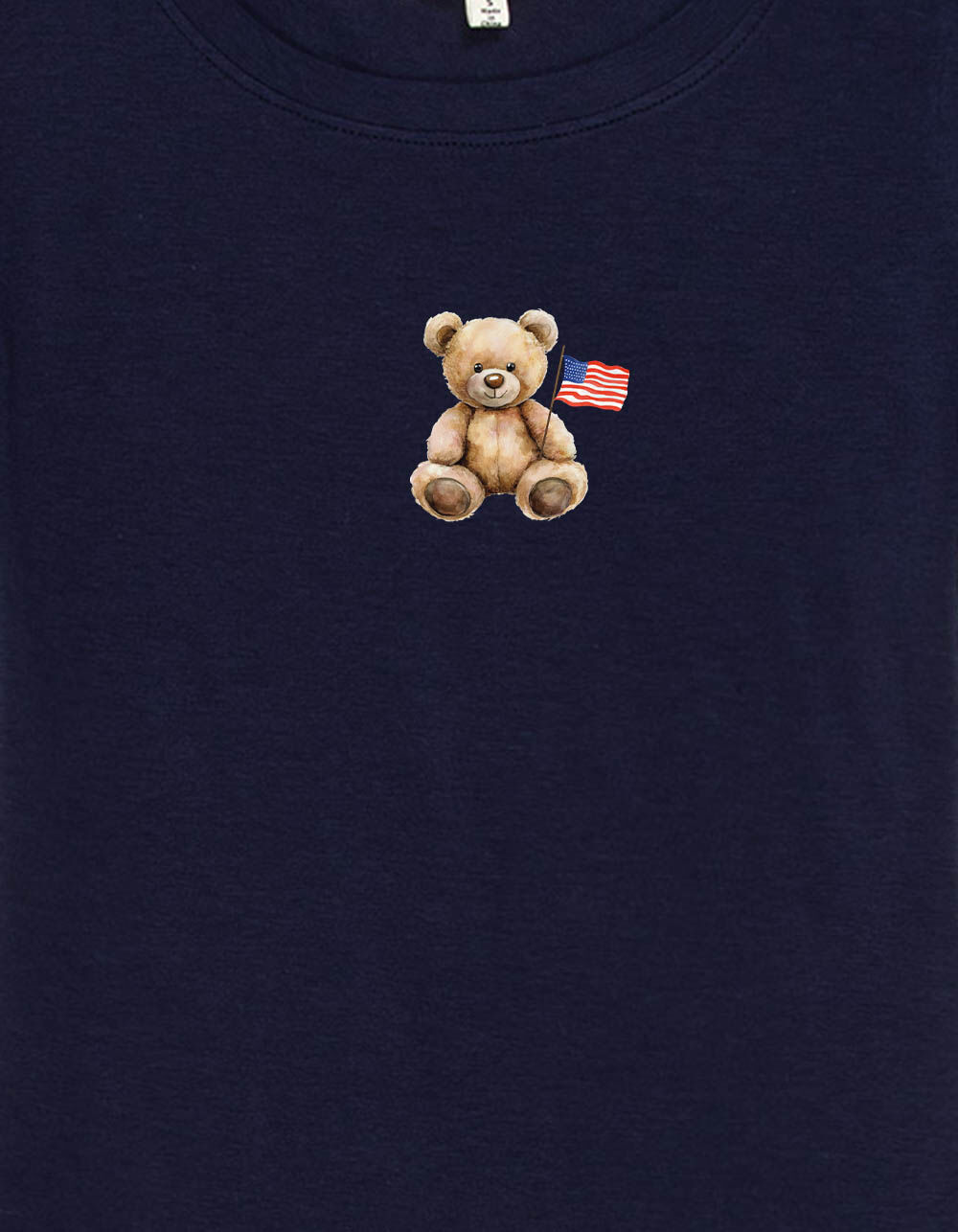 BEAR Teddy Flag Womens Baby Tee - NAVY | Tillys