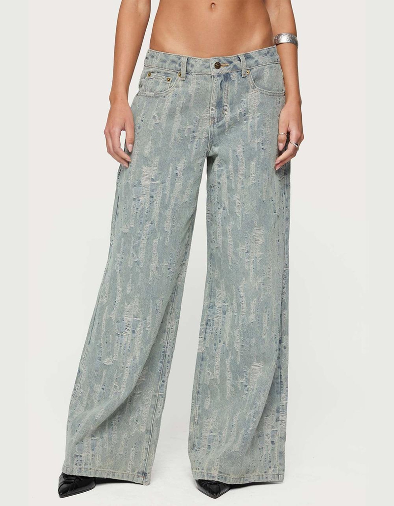EDIKTED Blaze Distressed Low Rise Jeans image number 0