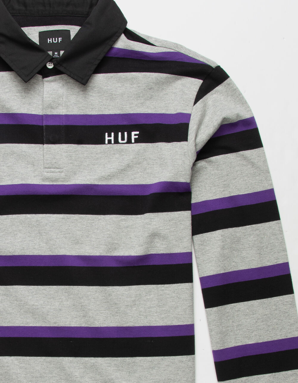 HUF Oxford Mens Rugby Shirt - GRAY 