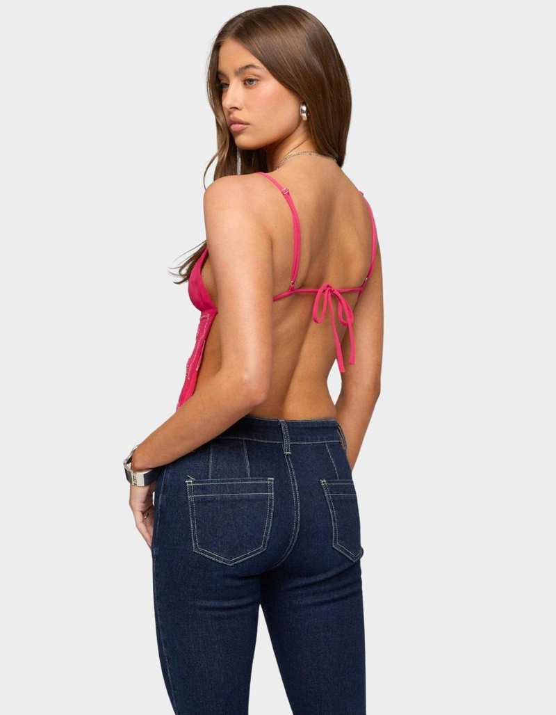 EDIKTED Kazi Backless Floral Bead Top image number 2