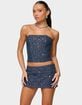 EDIKTED Sora Sequin Distressed Denim Corset image number 1