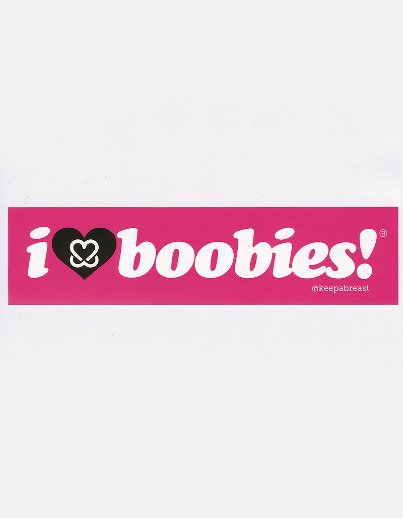 KEEP A BREAST I Love Boobies! Bumper Sticker image number 0