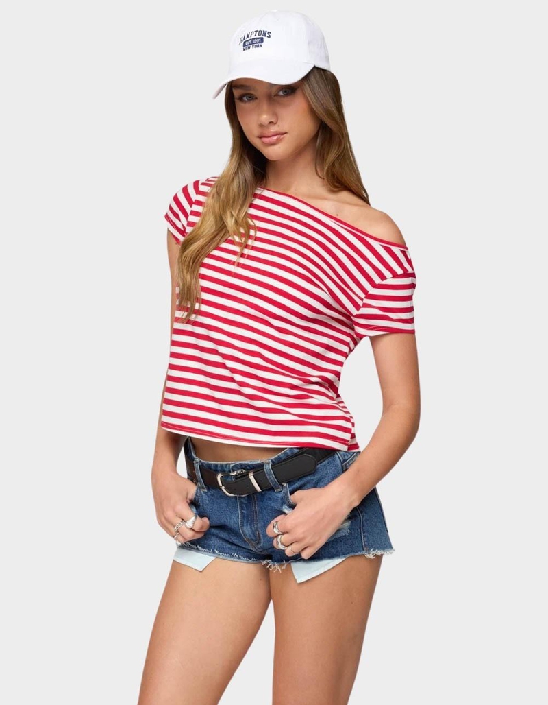 EDIKTED Aretha Striped Off Shoulder Top image number 1