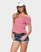 EDIKTED Aretha Striped Off Shoulder Top image number 2