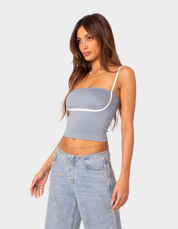 EDIKTED Yang Contrast Strap Tank Top Alternative Image