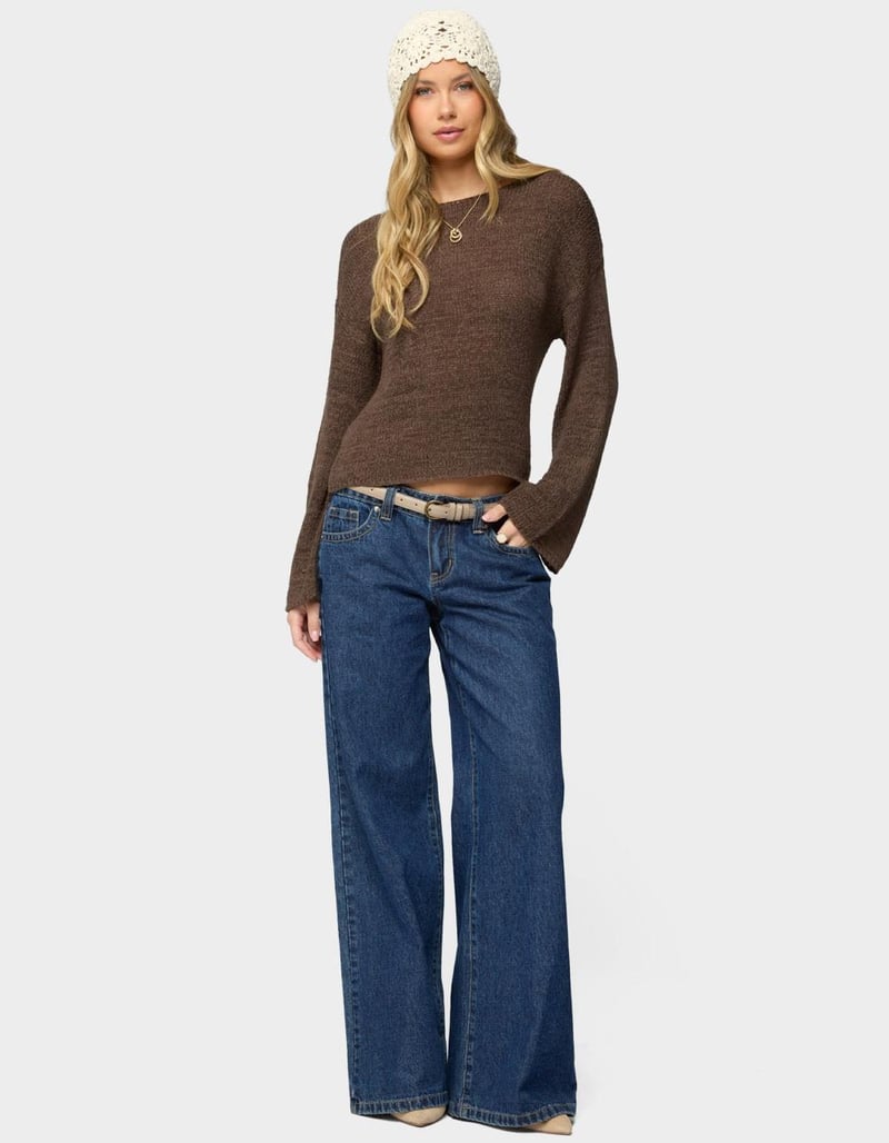 EDIKTED Drop Shoulder Light Knit Sweater image number 3