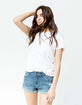 RSQ Malibu Cuff Medium Wash Womens Ripped Denim Shorts image number 1