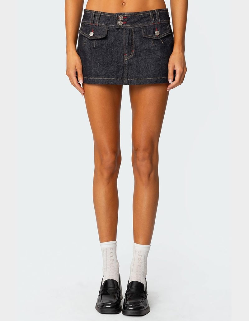 EDIKTED Rae Denim Mini Skort image number 0