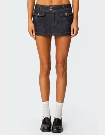 EDIKTED Rae Denim Mini Skort Primary Image