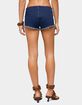 EDIKTED Svea Lace Up Denim Micro Shorts image number 3