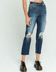 DAZE Womens High Rise Straight Jeans image number 3