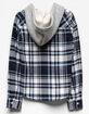 DESTINED Hooded Navy Girls Flannel Shirt image number 2