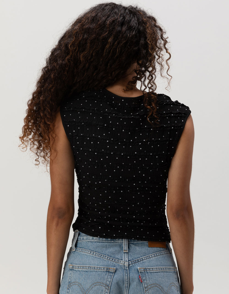 WEST OF MELROSE Square Neck Polka Dot Womens Top image number 3