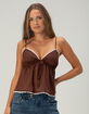 RSQ Womens Crochet Trim Babydoll Cami image number 1