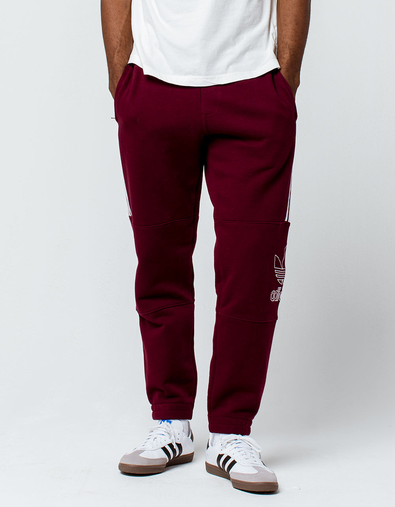 ADIDAS Outline Maroon Mens Sweatpants image number 1