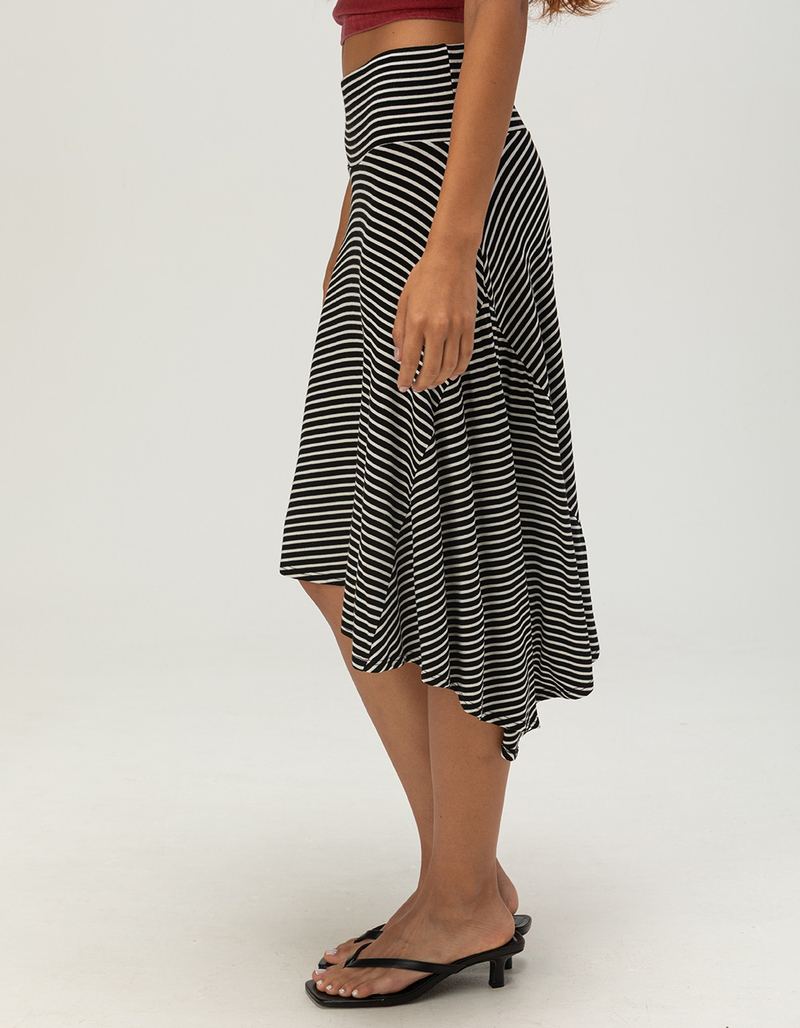 FULL TILT Womens Low Rise Stripe Asymmetric Midi Skirt image number 2