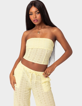 EDIKTED Lemon Lacey Cotton Corset Primary Image