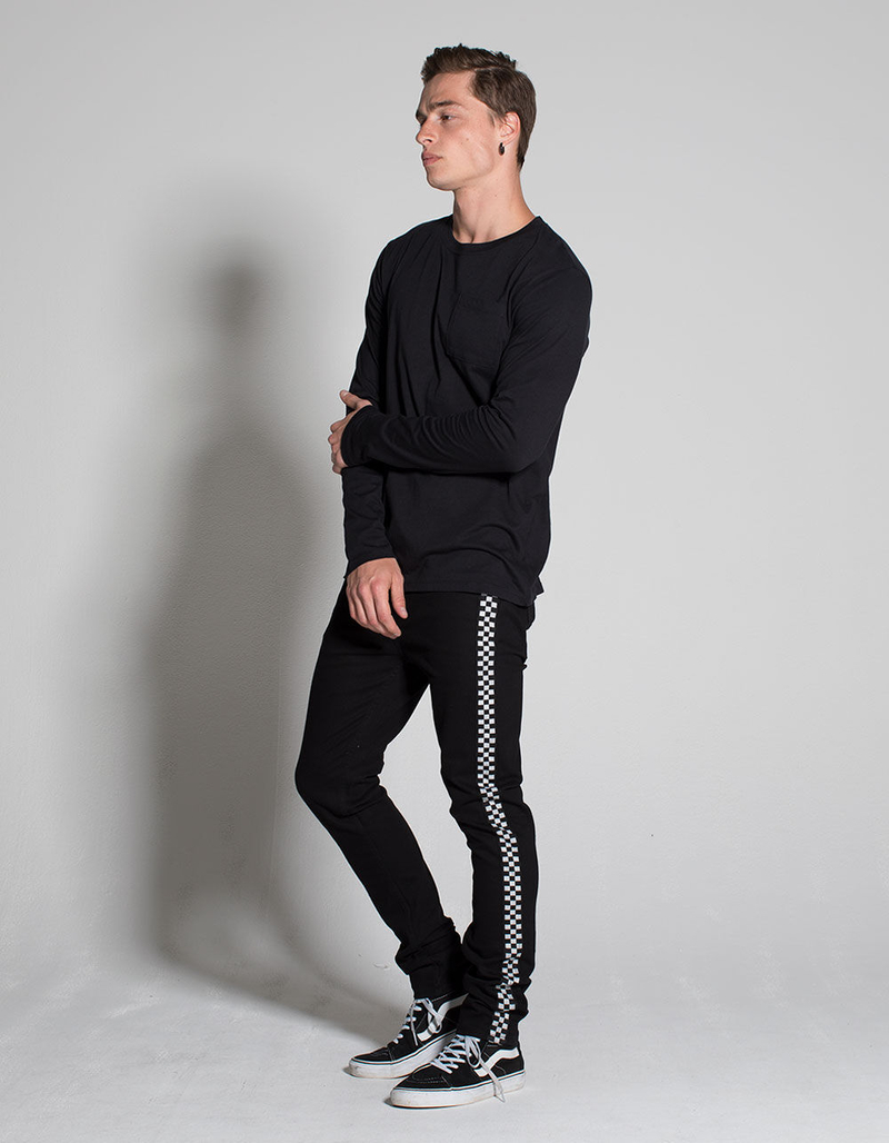 RSQ Seattle Checker Mens Skinny Taper Jeans image number 4