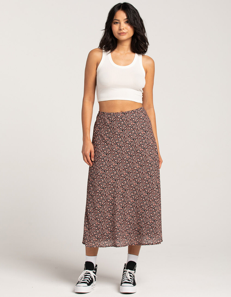 RSQ Womens Low Rise Ditsy Midi Skirt image number 4