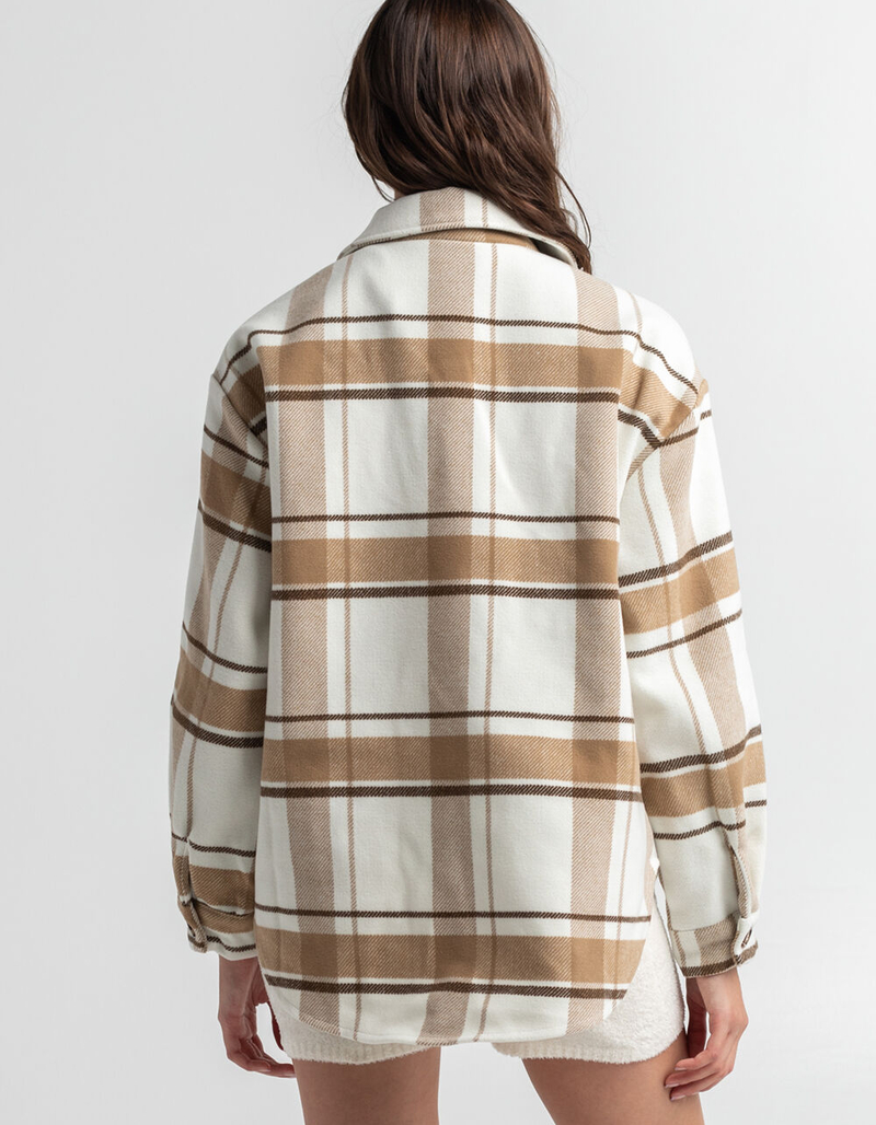 LOVE TREE Plaid Shacket image number 2