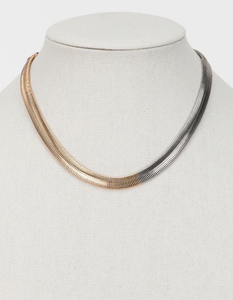 FULL TILT Chunky Serpent Silver & Gold Necklace image number 3