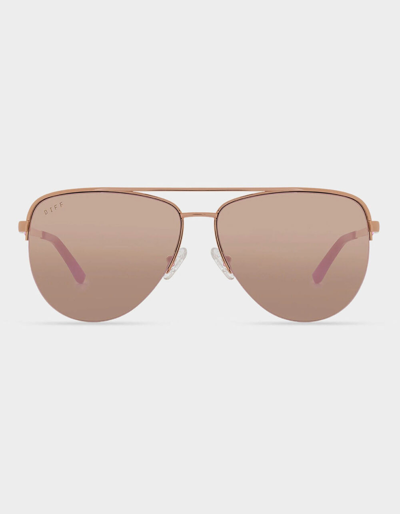 DIFF EYEWEAR Tate Rose Gold Cherry Blossom Mirror Sunglasses image number 1